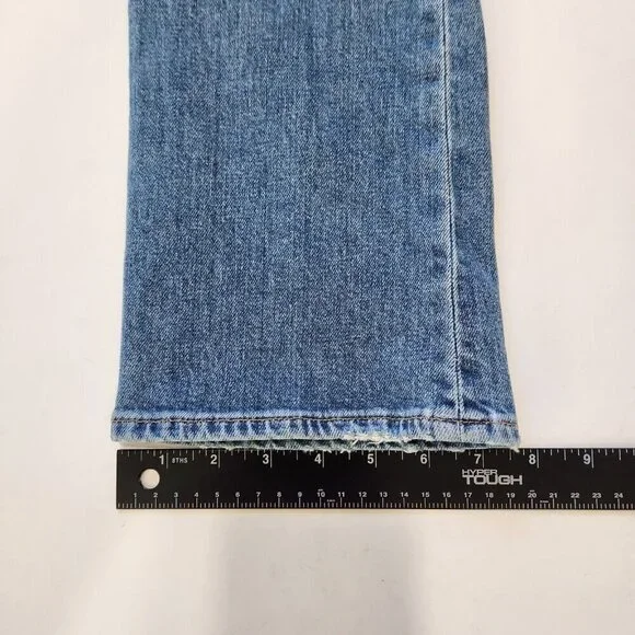 Etica Brigitte Mid Rise Crop‎ 26 Blue Straight Leg Distressed Organic Cotton - Picture 7 of 11